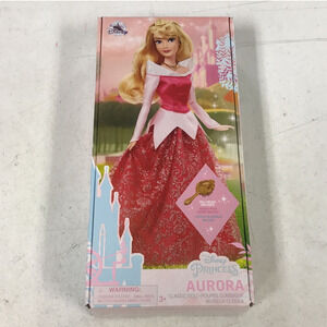 Disney Princess Aurora Sleeping Beauty Doll with Brush for Kids, 11.5" Tall